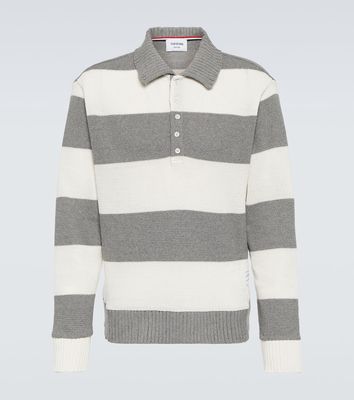 Thom Browne Striped cotton piqué polo sweater