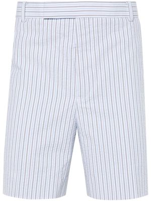 Thom Browne striped seersucker cotton shorts - Blue