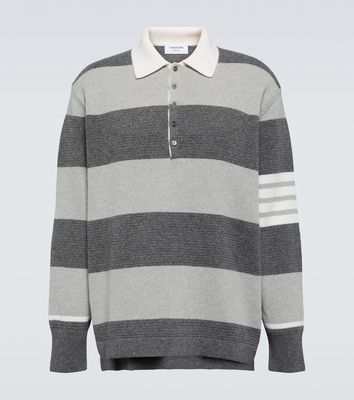 Thom Browne Striped virgin wool polo sweater