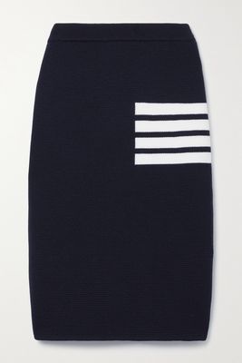 Thom Browne - Striped Wool-blend Midi Skirt - Blue
