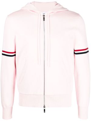 Thom Browne striped zip-up hoodie - Pink