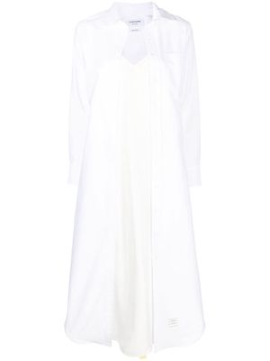 Thom Browne tab-detail shirt dress - White