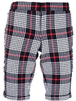 Thom Browne tailored check-print shorts - Blue