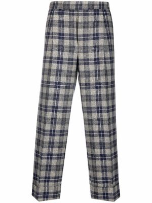 Thom Browne tartan-check cropped trousers - Grey