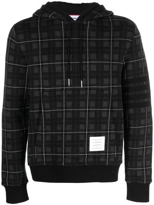Thom Browne tartan-check hoodie sweatshirt - Grey