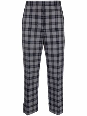 Thom Browne tartan cropped trousers - Grey