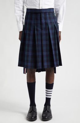 Thom Browne Tartan Flannel Backstrap Skirt in Seasonal Multi