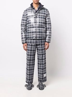 Thom Browne tartan pattern flannel trousers - Grey