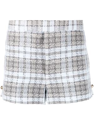 Thom Browne tartan tweed jockstrap mini shorts - Grey