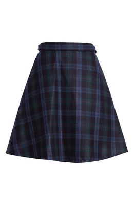 Thom Browne Tartan Wool & Cashmere Flannel A-Line Skirt in Seasonal Multi