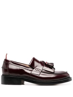 Thom Browne tassel-trim patent loafers - Red