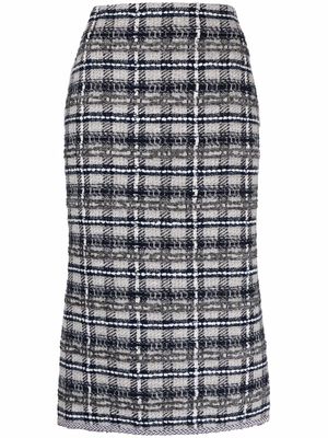 Thom Browne TB tartan tweed pencil skirt - Grey