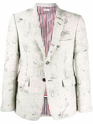 Thom Browne Toile-jacquard blazer - Green