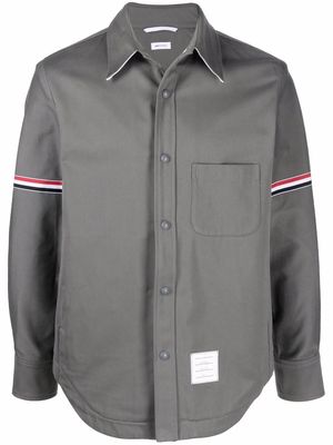 Thom Browne tri-colour stripe shirt jacket - Grey
