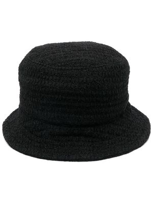 Thom Browne tulle yarn tweed bucket hat - Black