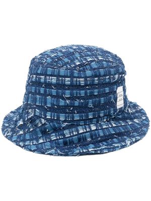 Thom Browne tweed denim bucket hat - Blue