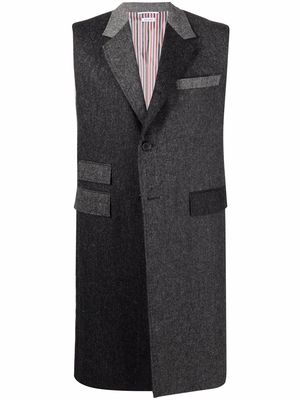 Thom Browne tweed single-breasted waistcoat - Grey
