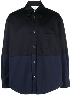 Thom Browne two-tone cotton-gabardine jacket - Blue