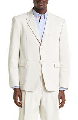 Thom Browne Unconstructed Straight Fit Sport Coat in Natural White
