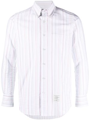 Thom Browne university-stripe long-sleeve shirt - White