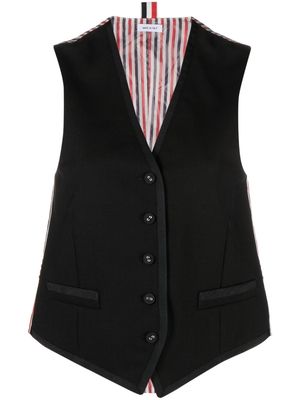 Thom Browne V-neck button-fastening waistcoat - Black