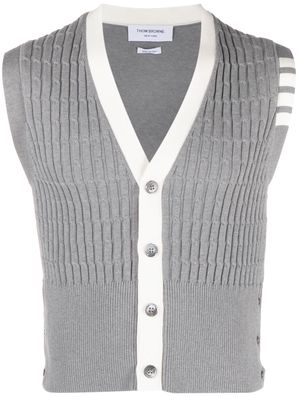 Thom Browne V-neck knitted waistcoat - Grey