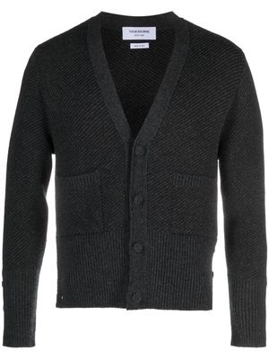 Thom Browne V-neck ribbed-knit cardigan - Grey