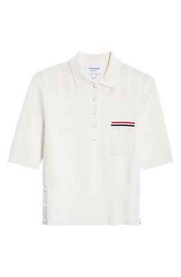 Thom Browne Ventilated Polo in White