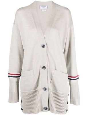 Thom Browne virgin-wool V-neck cardigan - Neutrals