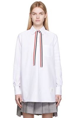 Thom Browne White Bow Tie Blouse