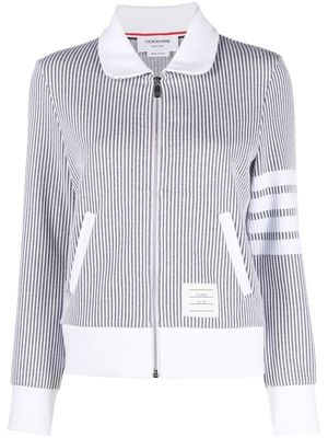 Thom Browne zip-fastening seersucker jacket - Grey