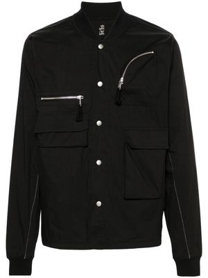 Thom Krom band-collar multi-pocket shirt - Black