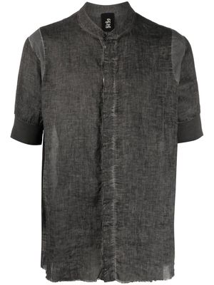 Thom Krom collarless short-sleeved shirt - Black