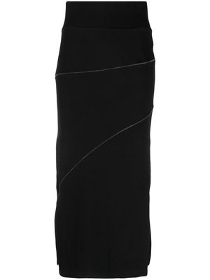 Thom Krom contrast-stitch midi skirt - Black