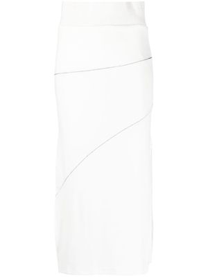 Thom Krom contrast-stitch pencil skirt - White