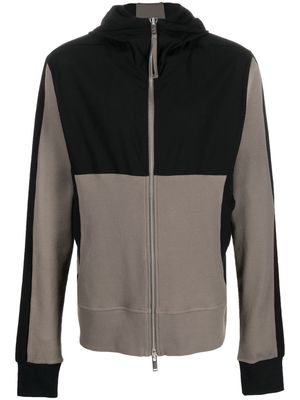 Thom Krom contrasting-panel zipped hoodie - Black