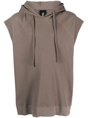 Thom Krom cotton-blend sleeveless hoodie - Grey