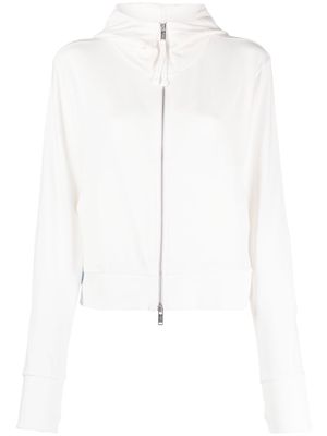 Thom Krom cotton-blend zip-up hoodie - White