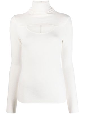 Thom Krom cut-out roll neck long sleeve shirt - White