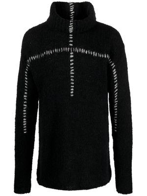 Thom Krom decorative-stitching alpaca-wool jumper - Black