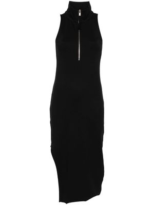 Thom Krom decorative-stitching side-slit midi dress - Black