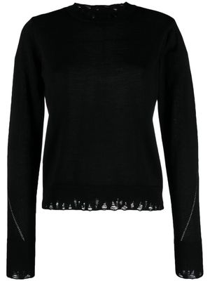 Thom Krom distressed merino-wool jumper - Black