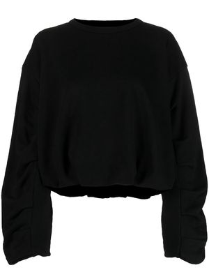 Thom Krom draped-detail long-sleeved T-Shirt - Black