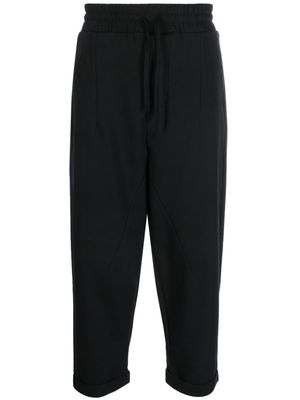 Thom Krom drawstring cotton blend cropped trousers - Black
