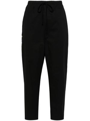 Thom Krom drop-crotch straight-leg cropped trousers - Black