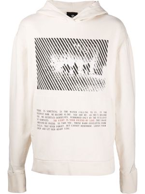 Thom Krom graphic-print fleece hoodie - Neutrals