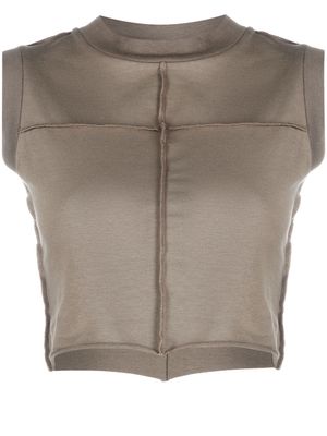 Thom Krom inverted stitch-detail cropped tank top - Brown