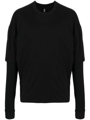 Thom Krom layered long-sleeve sweatshirt - Black