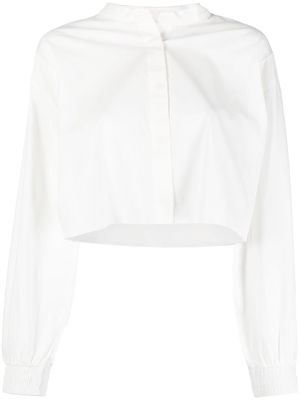 Thom Krom long-sleeve cropped shirt - White