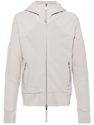 Thom Krom panelled zip-up hoodie - Silver